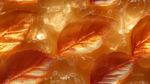 Orange Leaf Mural Wallpaper | Orange and Gold in Seating Area