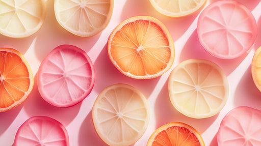 Citrus Medley Mural Wallpaper | Pink, Orange, and Yellow in Dining Area