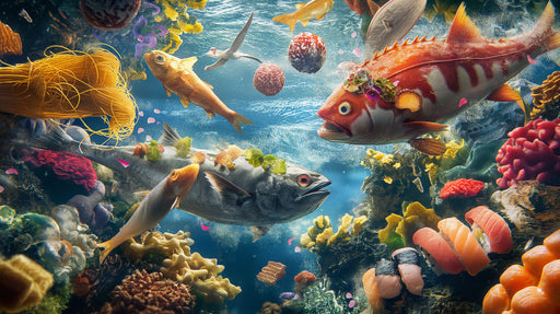 Underwater World Mural Wallpaper | Blue and Vivid Tones in Seating Area