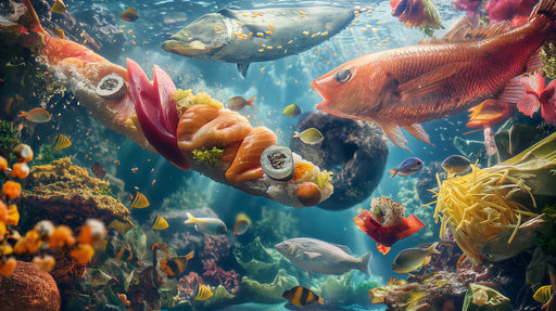 Underwater World Mural Wallpaper | Blue and Vivid Tones in Seating Area