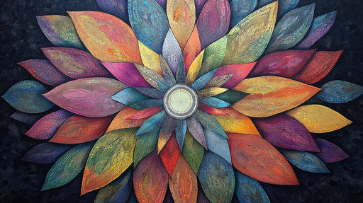 Colorful Mandala Mural Wallpaper | Vivid and Dark Tones in Living Room