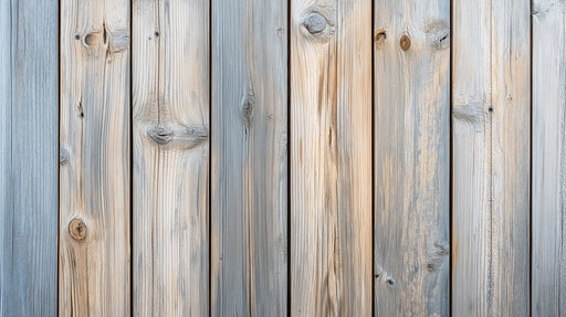 Weathered Wood Mural Wallpaper | Gray and Beige Tones in Living Room