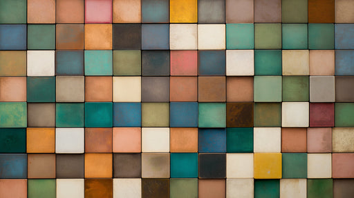 Multicolored Stripes Mural Wallpaper | Vivid and Earthy Tones in Living Room