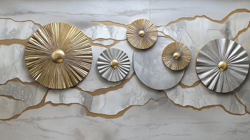 Fan - shaped Mural Wallpaper | Modern and rustic design in Bathroom