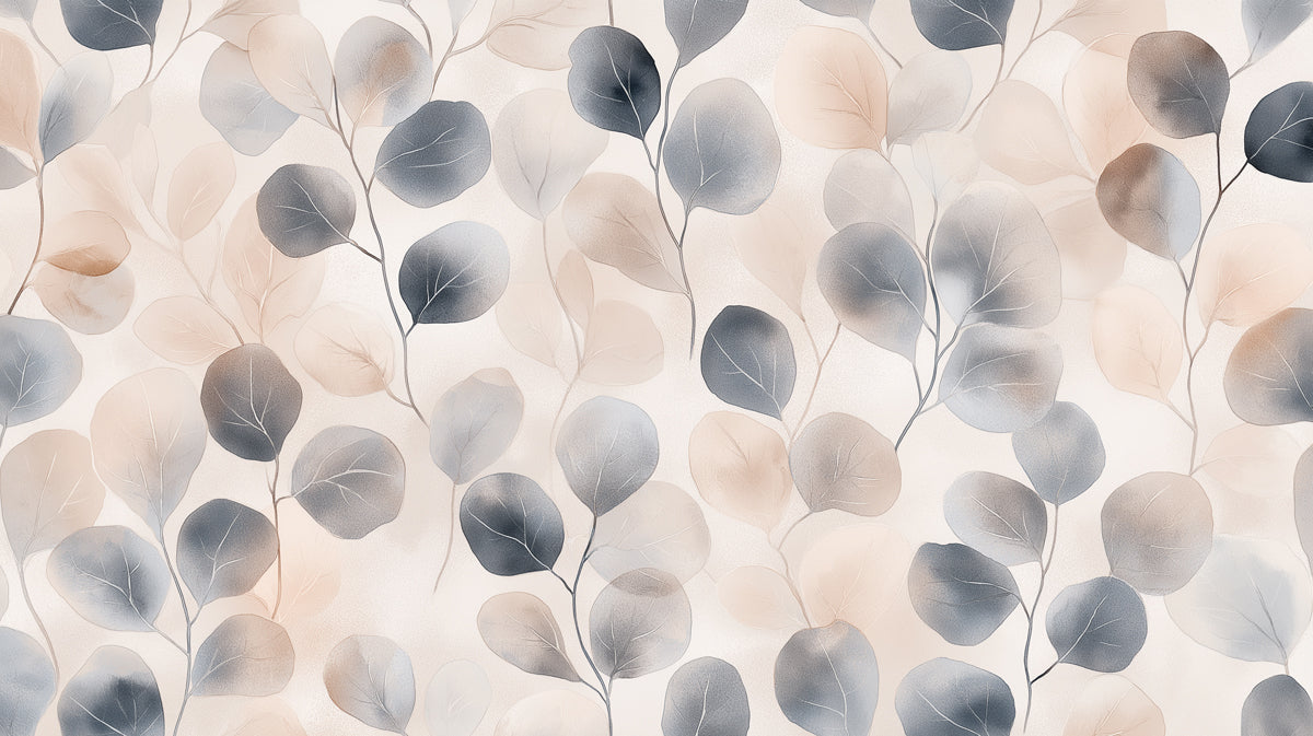 Multicolored Leaf Mural in Bedroom | Modern and minimalist design 