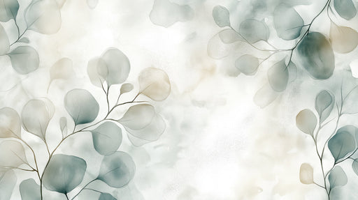 Watercolor - inspired Leaf Mural in Living Area | Modern and artistic design 