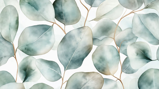Watercolor - inspired Leaf Mural in Living Area | Modern and artistic design 