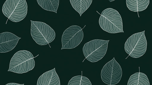 White - on - Green Leaf Mural in Bedroom | Nature and minimalist d¨¦cor
