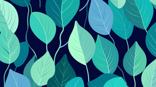 Teal and Blue - green Leaf Mural in Bedroom | Stylish design