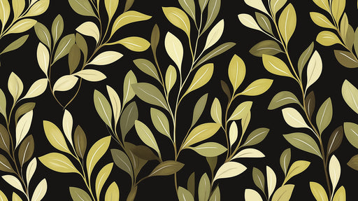 Olive - toned Leaf Mural in Lounge Area | Modern and rustic design