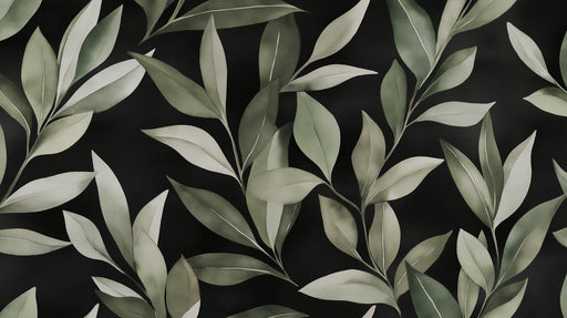 Dark Green and Light Green Leaf Mural in Dining Room | Contemporary and modern design