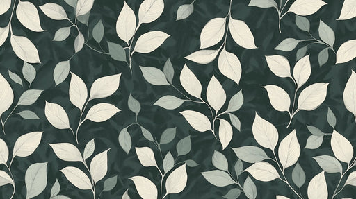 Deep Green and Light - hued Leaf Mural in Living Room | Modern and nature design 