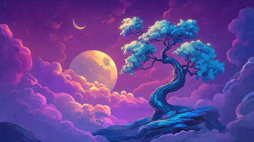 fantasy Tree And Celestial Mural Wallpaper | Whimsical