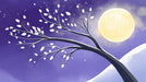 Purple Moonlit Branch Mural Wallpaper | Modern Dreamy
