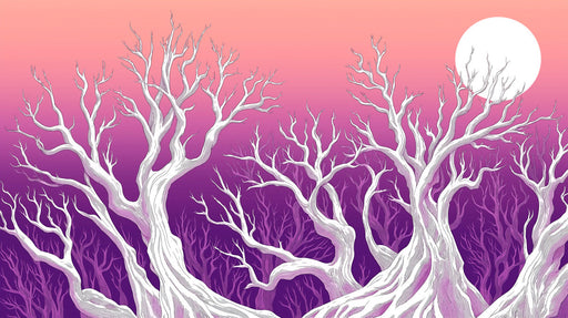 Bare Tree Gradient Mural Wallpaper | Modern Decoration