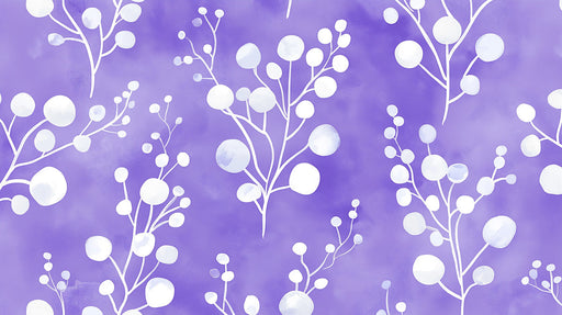 Purple Botanical Pattern Mural Wallpaper | Modern Artistic Decoration