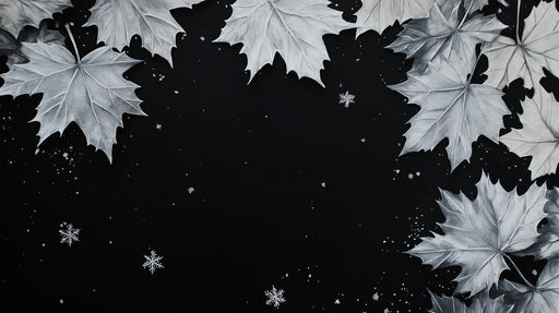 Winter Leaf Motif Mural Wallpaper | Modern Elegant Decoration