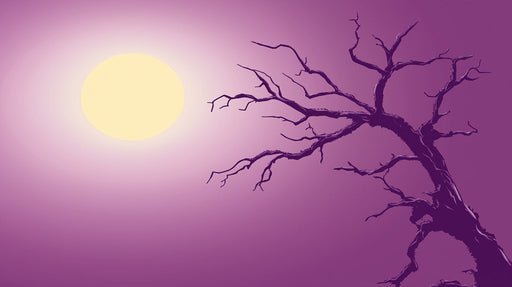 Purple Gradient Tree Mural Wallpaper | Modern Artistic Decoration