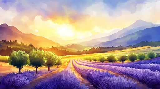 Golden Rural Landscape Mural Wallpaper | Warm Rustic Decoration