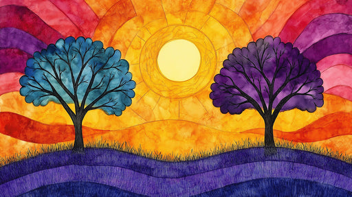 Sunny Whimsical Tree Mural Wallpaper | Playful Kids