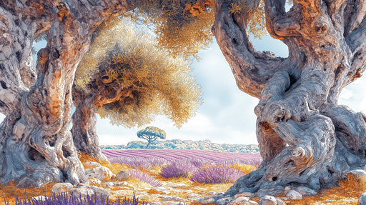 Ancient Tree Scenic Mural Wallpaper | Natural Rustic Decoration