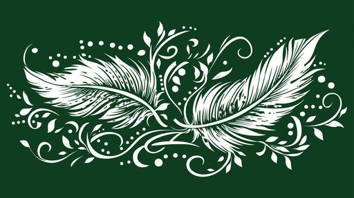 Green Feather Pattern Mural Wallpaper | Modern Artistic Decoration