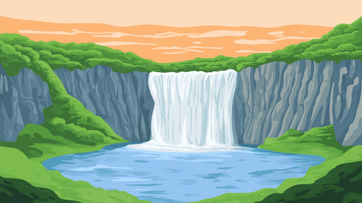 Coastal Waterfall Scenic Mural Wallpaper | Contemporary Coastal