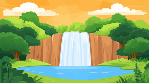 Coastal Waterfall Scenic Mural Wallpaper | Contemporary Coastal