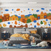 Colorful Town Kids Mural Wallpaper | Whimsical Children Decoration