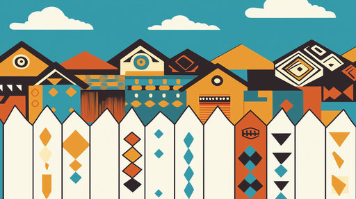 Geometric Playful Houses Mural Wallpaper | Kids¡¯ Playful