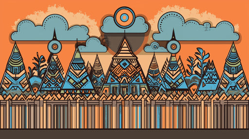 Tribal Pyramid Pattern Mural Wallpaper | Bold Cultural Decoration