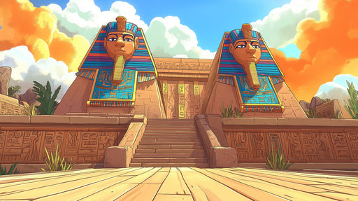 Egyptian Temple Kids Mural Wallpaper | Educational Playful Decoration