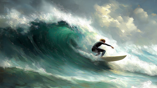 Surfing Wave Dynamic Mural Wallpaper Decoration