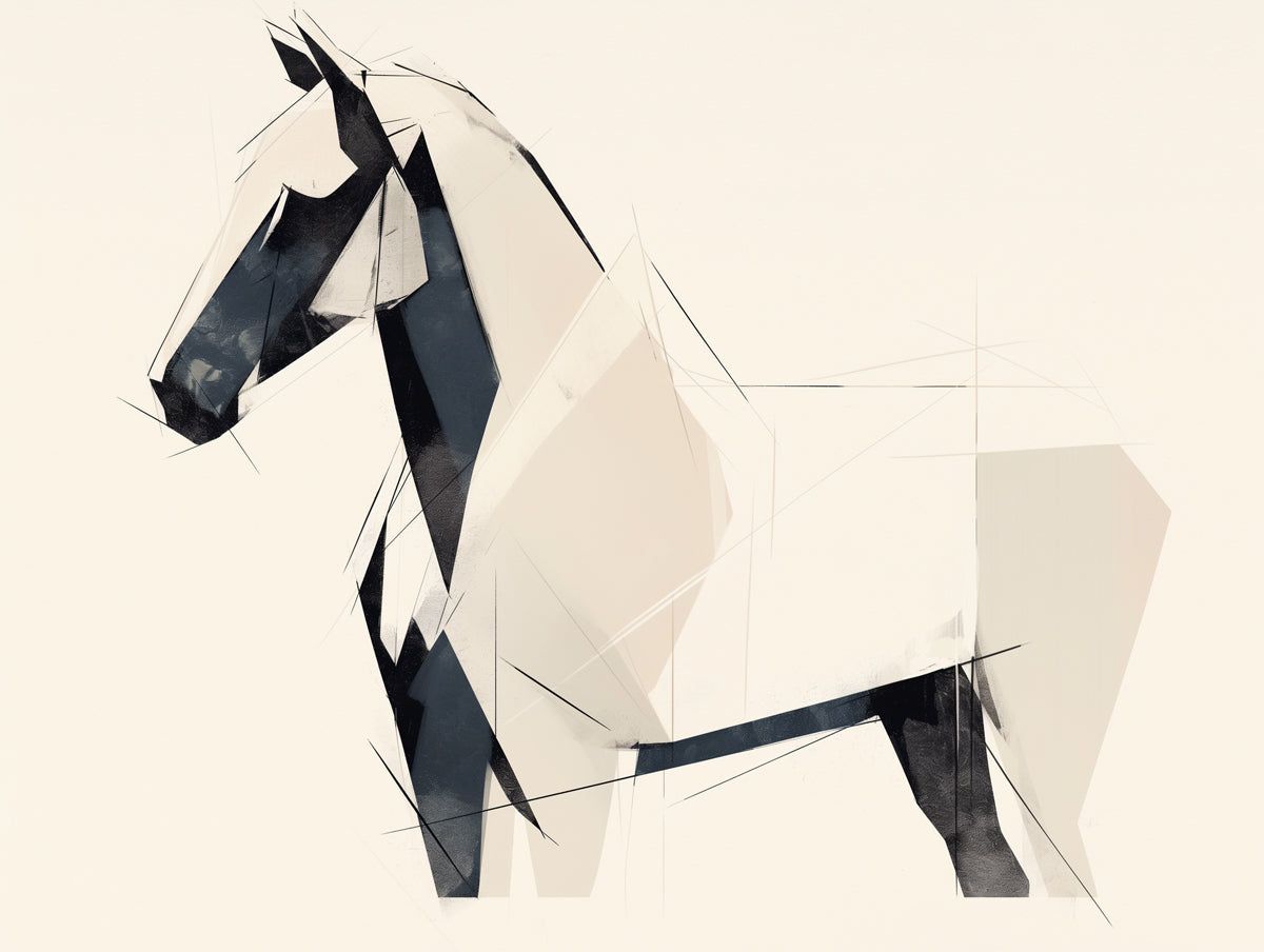 Geometric Horse Bedroom Mural Wallpaper