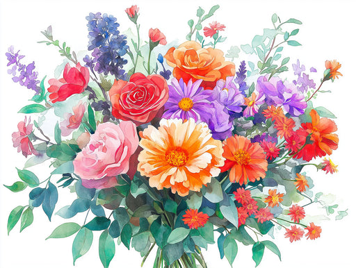 Diverse Floral Ensemble Mural Wallpaper | Lively Elegant Decoration