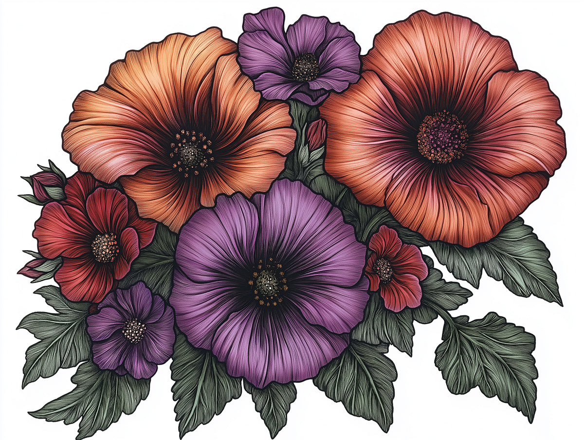 Bold Petal Floral Mural Wallpaper | Dramatic Decorative