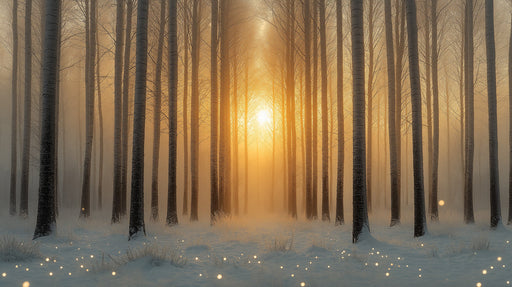 Snowy Forest Path Mural Wallpaper | Enchanted Rustic Decoration