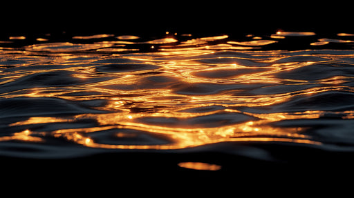 Golden Water Ripples Bedroom Mural Wallpaper | Luxurious Serene Decoration