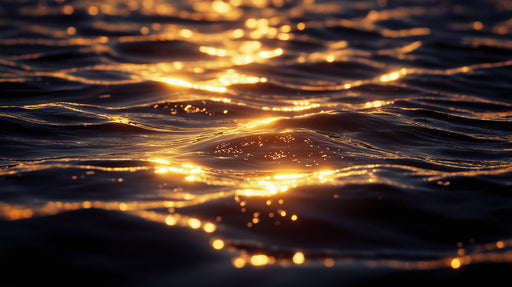 Golden Water Ripples Bedroom Mural Wallpaper | Luxurious Serene Decoration