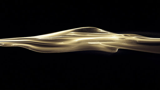 Sleek Golden Wave Bedroom Mural Wallpaper | Contemporary Elegant Decoration