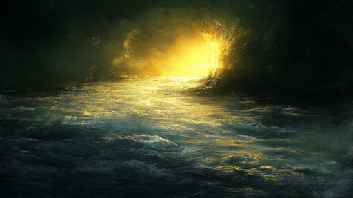 Golden Sunlit Ocean Mural Wallpaper | Dramatic Natural Decoration