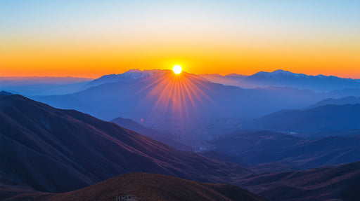 Mountain Sunrise Vibrant Mural Wallpaper | Vibrant Natural Decoration