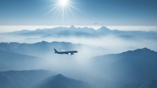 Blue Mountain Plane Reception Mural Wallpaper | Serene Modern Decoration
