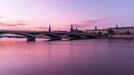 Purple City Bridge Sunset Mural Wallpaper | Dreamy Urban Decoration