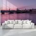 Purple City Bridge Sunset Mural Wallpaper | Dreamy Urban Decoration