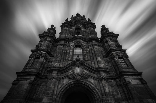 Gothic Church Monochrome Mural Wallpaper | Dramatic Elegant Decoration