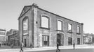 Ruined Building Monochrome Mural Wallpaper | Industrial Minimalist Decoration