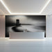 Tower in Mist Monochrome Mural Wallpaper | Mysterious Serene Decoration