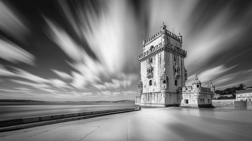 Tower with Dynamic Sky Mural Wallpaper | Dramatic Modern Decoration