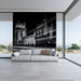 Tower with Light Trails Mural Wallpaper | Futuristic Urban Decoration